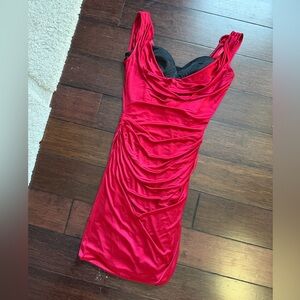 BCBGMaxAzria Red and Black Dress
